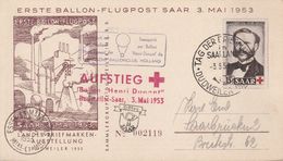 Sarre Carte Poste Par Ballon 1953 - Cartas & Documentos