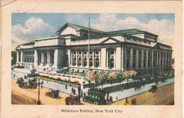 Italian Postcard YMCA Biblioteca Pubblica New York City -1914 - Enseignement, Écoles Et Universités