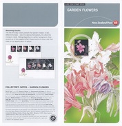 Nouvelle-Zélande - Fiche De Présentation: Juin 2004 - Garden Flowers - Presentation Packs