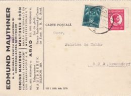 AVIATION, KING CHARLES II, STAMPS ON POSTCARD, 1935, ROMANIA - Briefe U. Dokumente