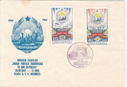FREE HOMELAND, SOCIALIST REPUBLIC ANNIVERSARY, SPECIAL COVER, 1967, ROMANIA - Lettres & Documents