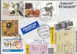 KING, HEALTHY FOOD, IRON, CHRISTMAS, OLYMPIC GAMES, STAMPS ON REGISTERED COVER, 2015, ROMANIA - Covers & Documents