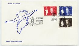 GREENLAND 1980 Queen Margarethe Defiinitives 80 Øre, 1.30, 1.60 Kr. On FDC.  Michel 120-22 - FDC