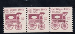 Sc#1903 Strip Of 3 9.3-cent Mail Wagon Transportation Issue 1984 US Stamps - Coils & Coil Singles