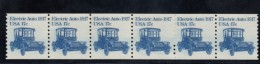 Sc#1906 Strip Of 6 17-cent Electric Car Transportation Issue 1984 US Stamps - Coils & Coil Singles