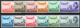 EGYPT : G024  -  1947  Air Mail : Mint Set  12 Pieces  -  Yvert  € 20 - Airmail
