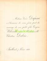 FAIRE PART MARIAGE  DUFRESNI EUGENE WILVERTH CHRISTINE DUBOIS IXELLES 1893 - Mariage