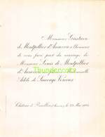 FAIRE PART MARIAGE  GUSTAVE DE MONTPELLIER D ANNEVOIE LOUIS ADELE DE SAUVAGE VERCOUR CHATEAU DE ROUILLON ANNEVOIE 1894 - Mariage