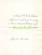 FAIRE PART MARIAGE DE LAIRESSE ARMAND MARIE GOUWELOOS LIEGE 1893 - Mariage