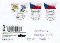 M0861 - Czech Rep. (2017) 348 02 Bor U Tachova (R-label: 25. Anniversary Of Regiment Abolition (armored Transporter)) - Cartas & Documentos