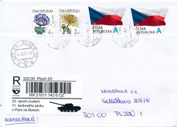 M0864 - Czech Rep. (2017) 320 00 Plzen 20 (R-label: 25. Anniversary Of Regiment Abolition (tank)) - Covers & Documents