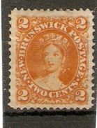 NEW BRUNSWICK 1860 - 1863  2c  ORANGE-YELLOW SG 11 MINT NO GUM Cat £42 - Unused Stamps