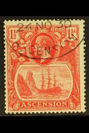 1924 1½d Rose Red, Variety "Torn Flag", SG 12b, Very Fine Used. For More Images, Please Visit Http://www.sandafayre.com/ - Ascension