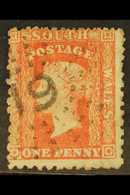 NEW SOUTH WALES 1862 1d Scarlet Diadem, COMPOUND PERF 12 X 13 (at Top), SG 171, With Neat "19" Cancel Of Rylstone. Very  - Other & Unclassified