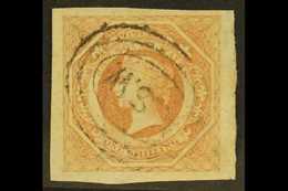 NEW SOUTH WALES 1854-59 1s Brownish Red Diadem, SG 101, Enormous Margins And Crisp NSW In Oval Of Bars Cancel.  For More - Other & Unclassified