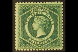 NEW SOUTH WALES 1860-72 5d Dull Green Diadem Perf 12, SG 141, Very Fresh Unused Without Gum.  For More Images, Please Vi - Other & Unclassified