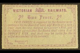 VICTORIA RAILWAY STAMP 1879 2d Violet On White, G&R VR 31, Fine Mint, Light Bend, Fresh Colour. For More Images, Please  - Other & Unclassified