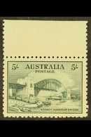 1932 5s Blue-green Sydney Harbour Bridge, SG 143, Upper Marginal Example, Very Fine Mint. For More Images, Please Visit  - Sonstige & Ohne Zuordnung