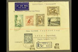 1935 AIRMAIL COVER Addressed To Germany, Sent Via Airmail Service To Italy, Franked 1929 3d & 2x 1931 6d Sepia Airmail S - Other & Unclassified