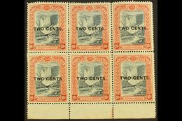 1899 POSITIONAL VARIETIES BLOCK 1899 2c On 10c Kaiteur Falls With NO STOP AFTER "CENTS" Variety, SG 223a, Plus "GENTS" F - Britisch-Guayana (...-1966)