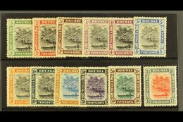 1907-10 Hut Set SG 23/33, Plus 4c Reddish Purple Shade SG 26a (with Light Gum Bend), Mostly Fresh Mint. (12 Stamps) For  - Brunei (...-1984)