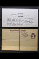 JAPANESE OCCUPATION - TENASSERIM 1942 1a+3a Revalidated, Registered Stationery Envelope, H&G C1, Unused Bearing Oval Han - Burma (...-1947)