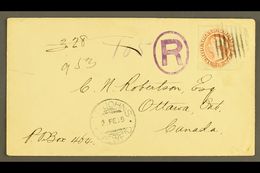 1895 Registered Cover To Ottawa Franked 1870 12c Chestnut Tied By Barred Circular Cancel With Violet "R" In Oval And St  - Altri & Non Classificati