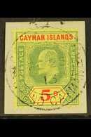 1907 5s Green And Red On Yellow, Ed VII, SG 32, Superb Used On Piece With Central Cds Cancel. For More Images, Please Vi - Cayman Islands