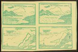 SCADTA 1920 10c Green Marginal Imperf SE-TENANT BLOCK Of 4 (positions 17/18 & 23/24), Containing Two 'Sea And Mountain'  - Kolumbien