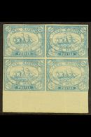 SUEZ CANAL COMPANY 1868 20c Blue, SG 3, Fine Mint Marginal Block Of 4 (Positions 99-100 / 111-112, Bearing Expertizing M - Other & Unclassified