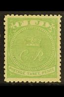 1871 3d Pale Yellow Green, SG 11, Very Fine Mint With Good Centering. For More Images, Please Visit Http://www.sandafayr - Fidschi-Inseln (...-1970)