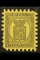 1871 10p Black/yellow, Wove Paper, Type II Serpentine Roulette, SG 58, Mint, Part OG With 2 Blunt Corners For More Image - Other & Unclassified