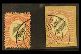 NORTH INGERMANLAND 1920 1m Black And Carmine And 5m Black And Purple (Facit 5/6, SG 5/6), Both With Fine KIRJASALO "brid - Other & Unclassified