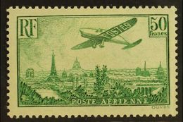 AIRMAILS 1936 50fr Yellow Green "Plane Over Paris", Yv 14, Very Fine And Fresh Mint. For More Images, Please Visit Http: - Other & Unclassified