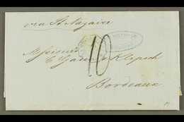 FRENCH PO IN LA GUAYRA 1868 (4 May) Stampless Entire Letter To France, Endorsed 'via St Nazaire', Bearing Octagonal "La  - Altri & Non Classificati