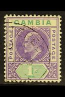 1904-06 1s Violet & Green, SG 67, Superb Used, Very Fresh. For More Images, Please Visit Http://www.sandafayre.com/itemd - Gambia (...-1964)