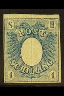 SCHLESWIG- HOLSTEIN 1850 1s Pale Blue, SG 2a (Michel 1a), Very Fine Mint With 4 Margins. Attractive. For More Images, Pl - Altri & Non Classificati