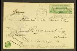 1933 GRAF ZEPPELIN FLIGHT COVER. (26 Oct) Cover Addressed To Germany, Bearing USA 1933 50c Green Air Zeppelin Stamp (Sco - Altri & Non Classificati