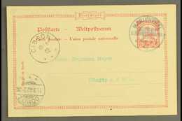 SOUTH WEST AFRICA 1902 (16 Jun) 10pf Yacht Postal Stationery Card To Germany Cancelled By Fine "MARIENTAL" Cds Postmark, - Sonstige & Ohne Zuordnung