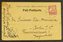 SOUTH WEST AFRICA 1905 (6 Mar) Printed 'Feld-Postkarte' Postcard Addressed To Berlin, Bearing 10pf Yacht Stamp Tied By " - Other & Unclassified