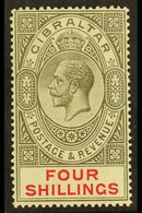 1921-27 4s Black & Carmine, SG 100, Fine Mint For More Images, Please Visit Http://www.sandafayre.com/itemdetails.aspx?s - Gibilterra
