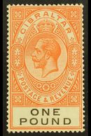 1925-32 £1 Red-orange And Black, SG 107, Fine Fresh Mint. For More Images, Please Visit Http://www.sandafayre.com/itemde - Gibilterra