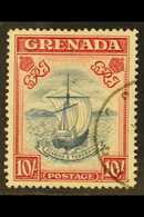 1943 10s Slate-blue And Bright Carmine (narrow), Perf 14, SG 163b, Very Fine Used. For More Images, Please Visit Http:// - Grenada (...-1974)