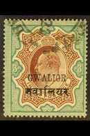 GWALIOR 1903-11 3r Red-brown & Green, "GWALIOR" 13mm Long, SG 62Ba, Fine Used. For More Images, Please Visit Http://www. - Altri & Non Classificati
