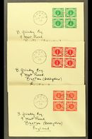 1940-53 POSTAGE DUE ½d To 5d, SG D5/10, Blocks Of Four On Matching Covers With Corcaig 24/7/53 Cds's. (6 Covers) For Mor - Sonstige & Ohne Zuordnung