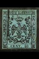 MODENA 1852 40c Sky Blue, Sass 5, Fine Used With Clear Margins All Round, Bright Colour And Light Cancel. Scarce And Elu - Ohne Zuordnung