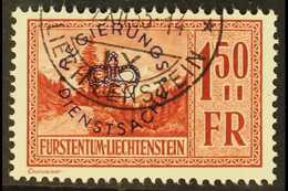 OFFICIAL 1934-5 1.50Fr Red-brown With Black Overprint, Mi 19, Very Fine Used. For More Images, Please Visit Http://www.s - Altri & Non Classificati