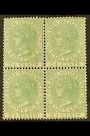 1883 24c Yellow Green, Wmk CA, SG 68, Very Fine Lightly Hinged Mint Block Of 4. For More Images, Please Visit Http://www - Straits Settlements