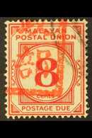 MALACCA 1942 8c Scarlet, Straits Settlements Postage Due, With Part "Malacca Chop", SG JD13, Superb Used. Rare Stamp, On - Sonstige & Ohne Zuordnung