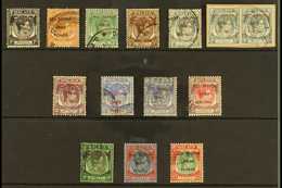 PENANG 1942 Stamps Of Straits Settlements Overprinted "Dai Nippon 2602 Penang", Fine Used Group Between SG J77 - J88 Inc - Altri & Non Classificati